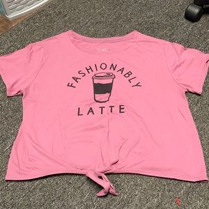 “Fashionably Latte” short sleeve shirt.